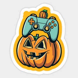 Halloween Jack O Lantern Gamer Boys Kids Men Funny Halloween Sticker